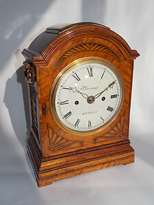 Antique Bracket Clocks & Mantel Clocks. satinwood Barwise