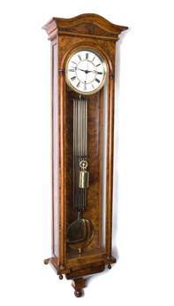 Antique Skeleton Clocks & Vienna Regulator Clocks. Nov09 large burr walnut vienna regulator