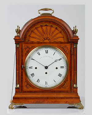 Antique Bracket Clocks & Mantel Clocks. satinwood three train